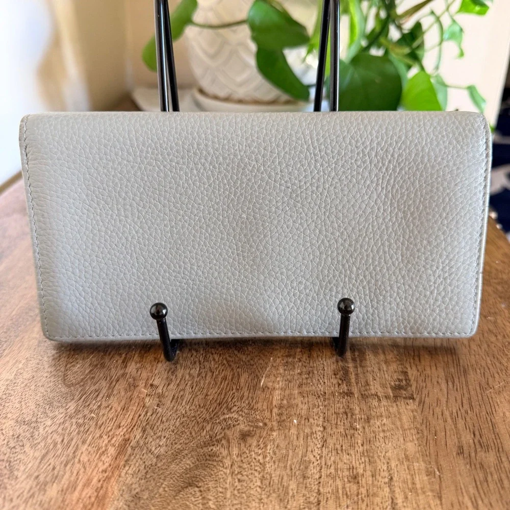 Greige Pebble Wallet Neutral Minimalist Long Wallet Organizer Modern Earthy Soft